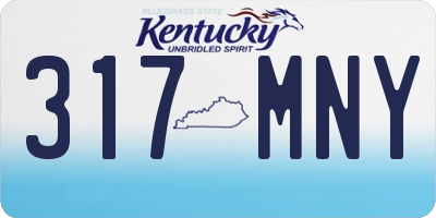 KY license plate 317MNY