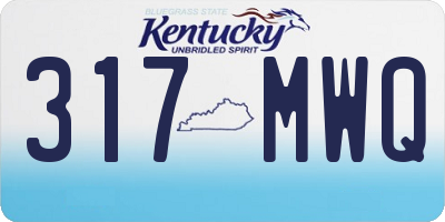 KY license plate 317MWQ