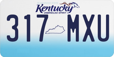 KY license plate 317MXU