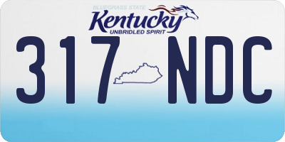 KY license plate 317NDC