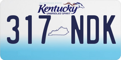 KY license plate 317NDK