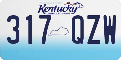 KY license plate 317QZW