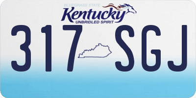 KY license plate 317SGJ