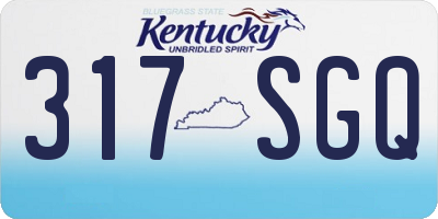 KY license plate 317SGQ