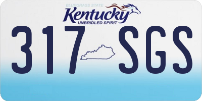 KY license plate 317SGS