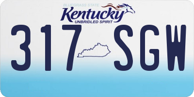 KY license plate 317SGW