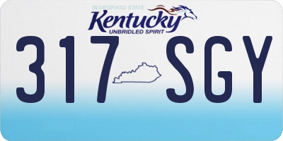 KY license plate 317SGY