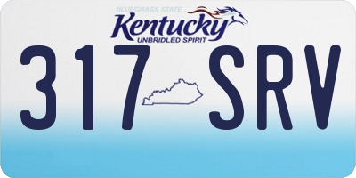 KY license plate 317SRV