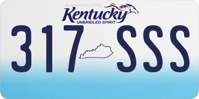 KY license plate 317SSS