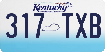 KY license plate 317TXB