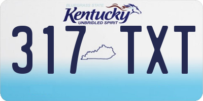 KY license plate 317TXT