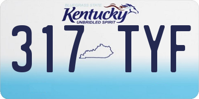KY license plate 317TYF