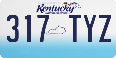 KY license plate 317TYZ