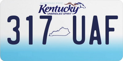 KY license plate 317UAF