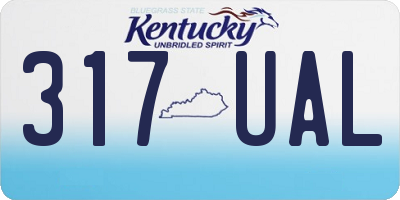 KY license plate 317UAL