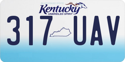 KY license plate 317UAV