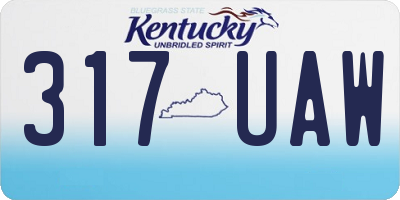 KY license plate 317UAW