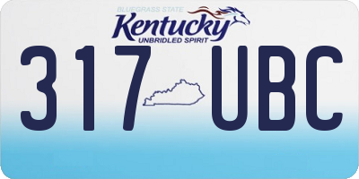 KY license plate 317UBC
