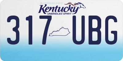 KY license plate 317UBG