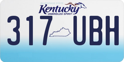 KY license plate 317UBH