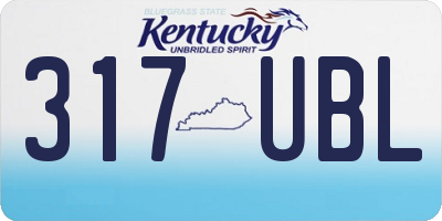 KY license plate 317UBL