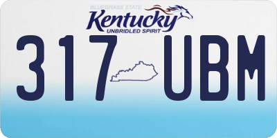 KY license plate 317UBM