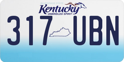 KY license plate 317UBN