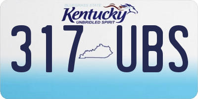 KY license plate 317UBS