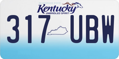 KY license plate 317UBW