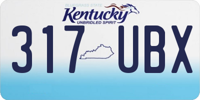 KY license plate 317UBX