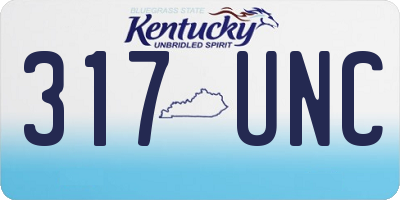 KY license plate 317UNC