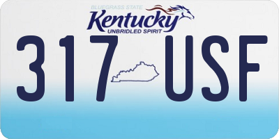 KY license plate 317USF