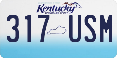 KY license plate 317USM