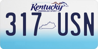 KY license plate 317USN