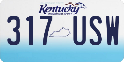 KY license plate 317USW
