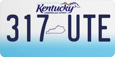 KY license plate 317UTE