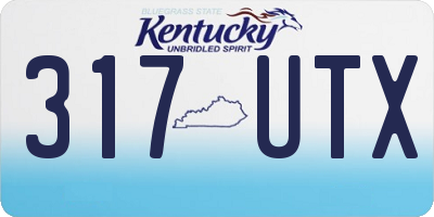 KY license plate 317UTX