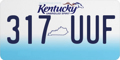 KY license plate 317UUF