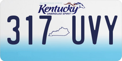 KY license plate 317UVY