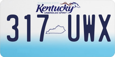 KY license plate 317UWX