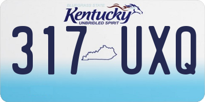KY license plate 317UXQ