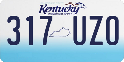 KY license plate 317UZO