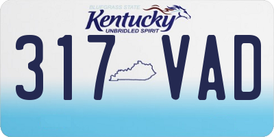 KY license plate 317VAD