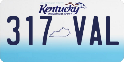 KY license plate 317VAL
