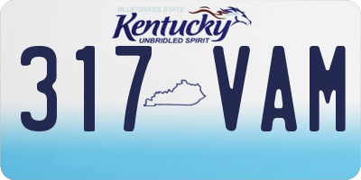 KY license plate 317VAM