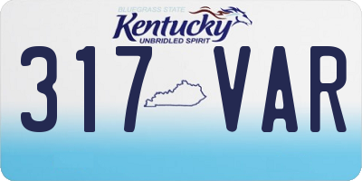 KY license plate 317VAR