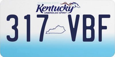 KY license plate 317VBF