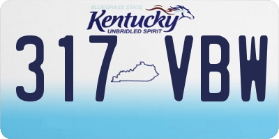KY license plate 317VBW
