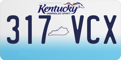 KY license plate 317VCX