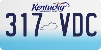KY license plate 317VDC